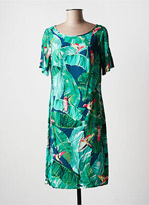Rochie midi mâneci scurte mâneci scurte verde GEISHA femeie