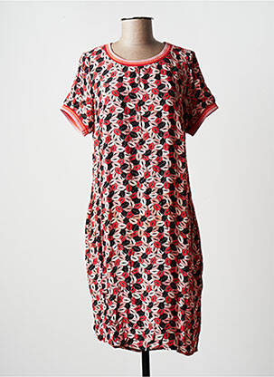 Rochie midi croială fluidă mâneci scurte roz GEISHA femeie