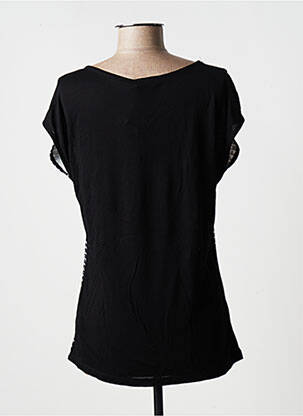 Top țesătură jersey mâneci scurte negru GEISHA femeie