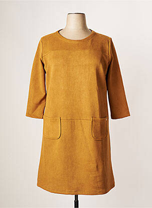 Rochie midi mâneci 3/4 mâneci 3/4 maro THALASSA femeie