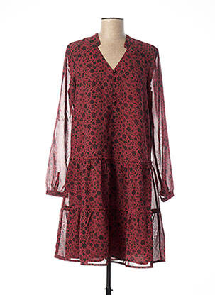 Rochie midi imprimeu floral mâneci lungi roșu MUSTANG femeie