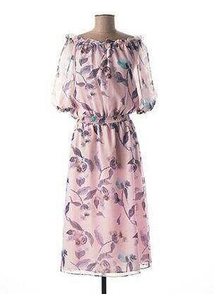 Rochie midi imprimeu floral mâneci 3/4 roz MEXX femeie