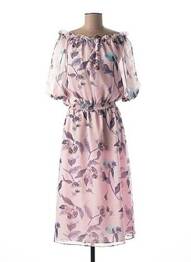 Rochie midi imprimeu floral mâneci 3/4 roz MEXX femme