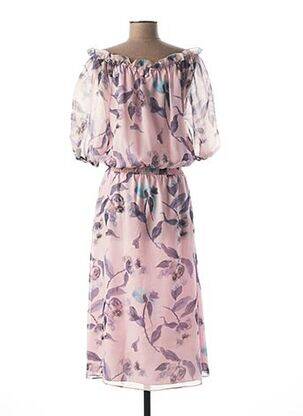 Rochie midi imprimeu floral mâneci 3/4 roz MEXX femeie