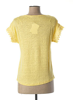 Tricou guler în v mâneci scurte galben JULIE GUERLANDE femeie