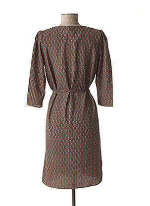 Rochie midi mâneci 3/4 mâneci 3/4 maro C'EST BEAU LA VIE femeie