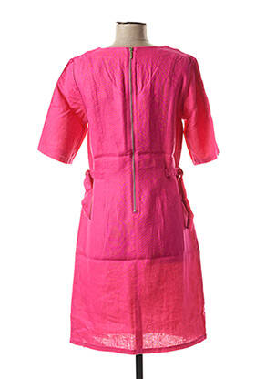 Rochie midi mâneci 3/4 mâneci 3/4 roz JULIE GUERLANDE femeie
