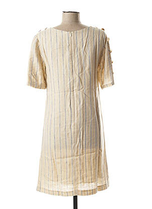 Rochie midi mâneci 3/4 mâneci 3/4 bej JULIE GUERLANDE femeie