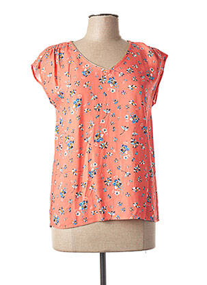 Bluză imprimeu floral mâneci scurte portocaliu C'EST BEAU LA VIE femme