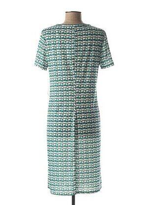Rochie midi imprimeu fantezie mâneci scurte verde DIANE LAURY femeie