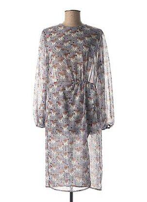 Rochie midi imprimeu fantezie mâneci lungi gri MEXX femeie