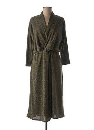 Rochie midi mâneci 3/4 mâneci 3/4 verde JULIE GUERLANDE femeie