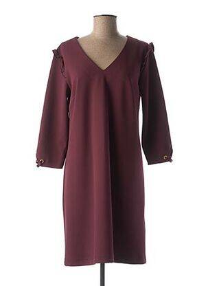 Rochie midi mâneci 3/4 mâneci 3/4 violet JULIE GUERLANDE femeie
