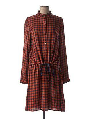 Rochie midi mâneci lungi mâneci lungi portocalie C'EST BEAU LA VIE femeie