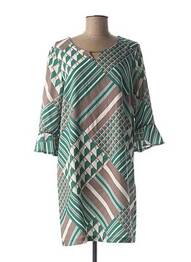 Rochie scurtă mâneci 3/4 mâneci 3/4 verde DIANE LAURY femeie