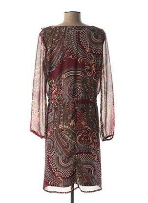 Rochie midi imprimeu fantezie mâneci lungi roșu DIANE LAURY femeie
