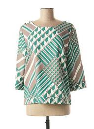 Bluză guler rotund mâneci 3/4 verde DIANE LAURY femme