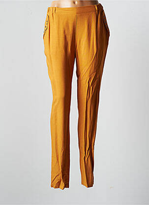 Pantalon drept talie elastică portocalie JULIE GUERLANDE femeie