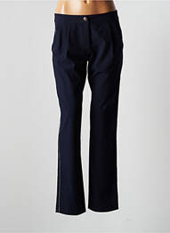 Pantalon drept țesătură crep talie joasă albastru JULIE GUERLANDE femme