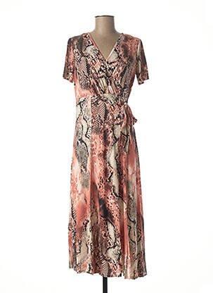 Rochie midi mâneci scurte mâneci scurte roz DIANE LAURY femeie