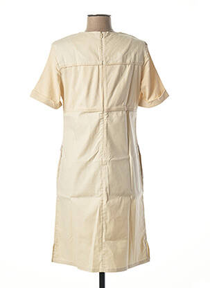 Rochie midi mâneci 3/4 mâneci 3/4 bej DIANE LAURY femeie