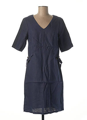 Rochie midi mâneci scurte mâneci scurte albastru JULIE GUERLANDE femeie