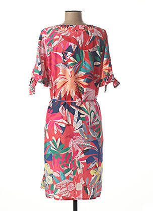 Rochie midi croială fluidă mâneci 3/4 roz DIANE LAURY femeie