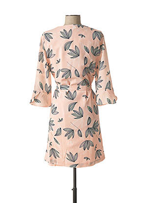 Rochie midi mâneci 3/4 mâneci 3/4 roz DIANE LAURY femeie