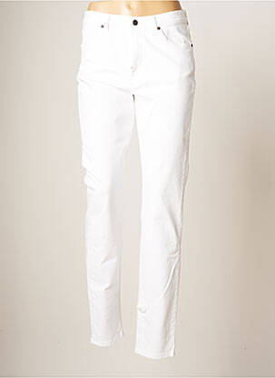Pantalon slim țesătură poplin mărime normală alb LCDN femeie