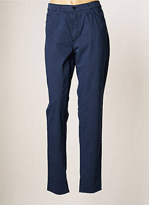 Pantalon slim țesătură poplin mărime normală albastru LCDN femeie