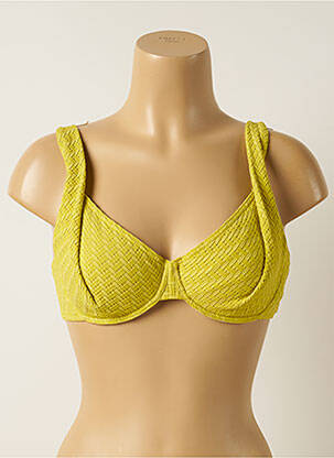 Sutien de costum de baie elasticitate sutien cupe întregi cu decolteu înalt verde IODUS femeie
