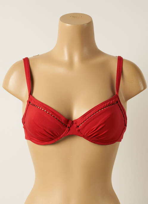 Sutien de costum de baie elasticitate sutien cupe întregi cu decolteu înalt roșu IODUS femme