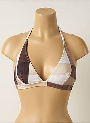 Sutien de costum de baie elasticitate top triunghiuri maro IODUS femeie