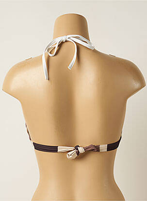 Sutien de costum de baie elasticitate top triunghiuri maro IODUS femeie