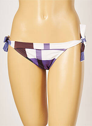 Chiloți de baie efect material satinat bikini violet IODUS femeie