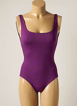 Costum de baie dintr-o singură piesă efect material satinat violet IODUS femeie