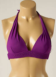 Sutien de costum de baie închidere cu legături de legat top triunghiuri violet IODUS femeie