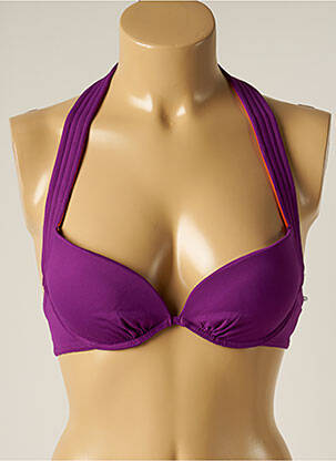 Sutien de costum de baie închidere cu legături de legat top bentiță violet IODUS femeie