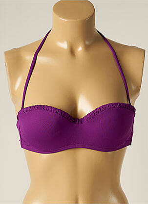 Sutien de costum de baie închidere cu legături de legat sutien balconet cu decolteu înalt violet IODUS femme