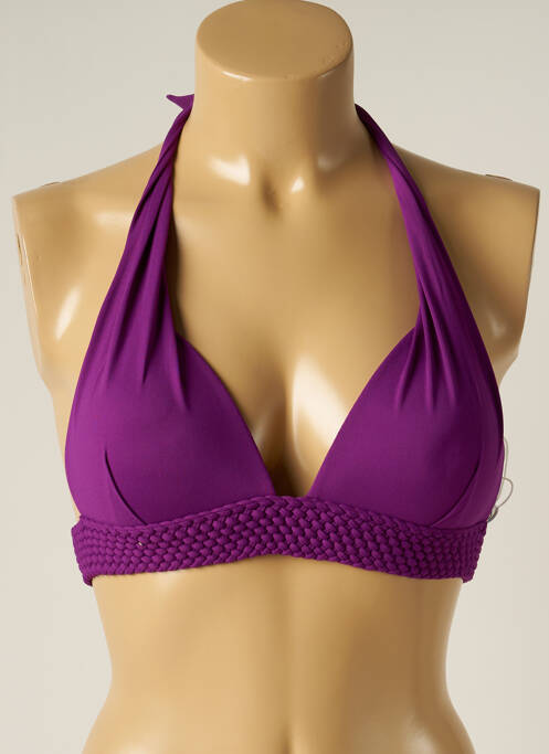 Sutien de costum de baie închidere cu legături de legat top triunghiuri violet IODUS femme