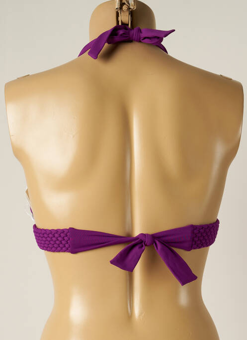 Sutien de costum de baie închidere cu legături de legat top triunghiuri violet IODUS femme