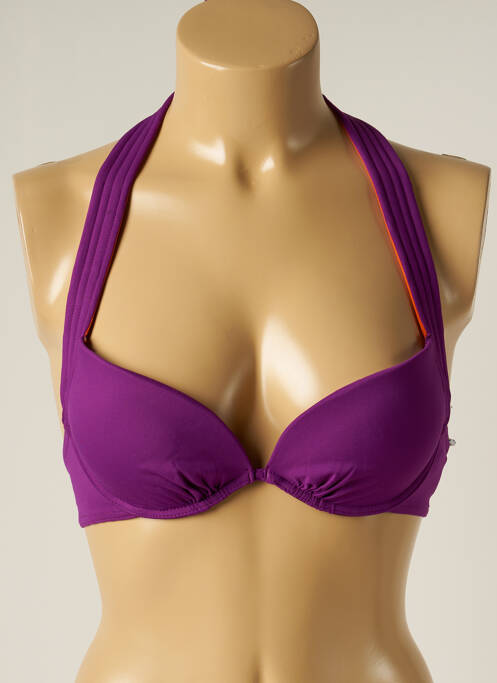 Sutien de costum de baie închidere cu legături de legat top bentiță violet IODUS femme