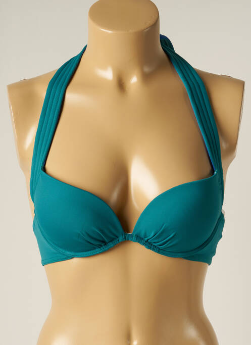 Sutien de costum de baie închidere cu legături de legat top bentiță verde IODUS femme