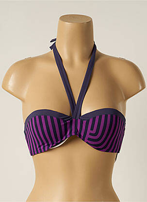 Sutien de costum de baie sutien cupe întregi cu decolteu înalt sutien cupe întregi cu decolteu înalt violet IODUS femeie