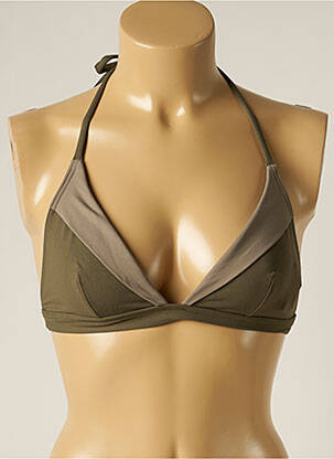 Sutien de costum de baie elasticitate top triunghiuri verde IODUS femeie