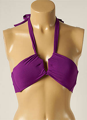 Sutien de costum de baie închidere cu legături de legat top bentiță violet IODUS femeie