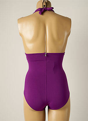 Costum de baie dintr-o singură piesă elasticitate top triunghiuri violet IODUS femeie