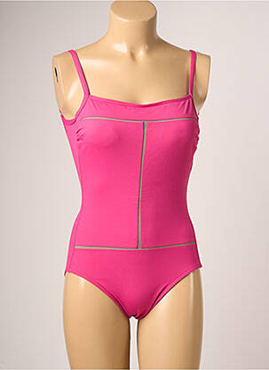 Costum de baie dintr-o singură piesă efect material satinat top sutien modelat roz IODUS femeie