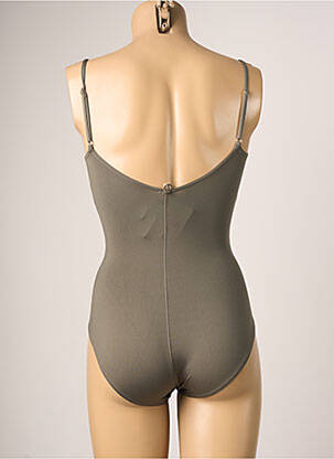 Costum de baie dintr-o singură piesă efect material satinat verde IODUS femeie