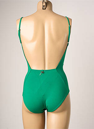 Costum de baie dintr-o singură piesă efect material satinat verde IODUS femeie